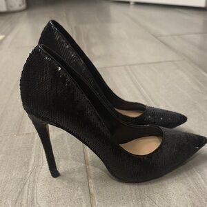 Aldo Black Sequin Heels